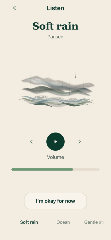 Listen player with sound choices