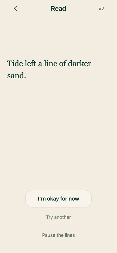 Read session with progressive text